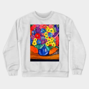 Bright and colorful abstract flowers Crewneck Sweatshirt